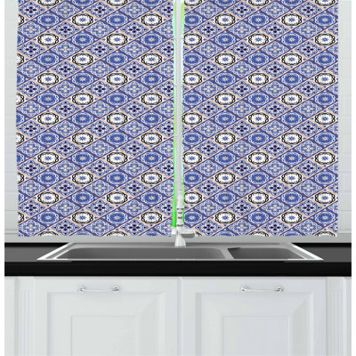 Floral Tailored Kitchen Curtain