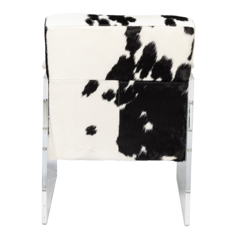 Holloway Leather Armchair, Black/White Genuine Leather
