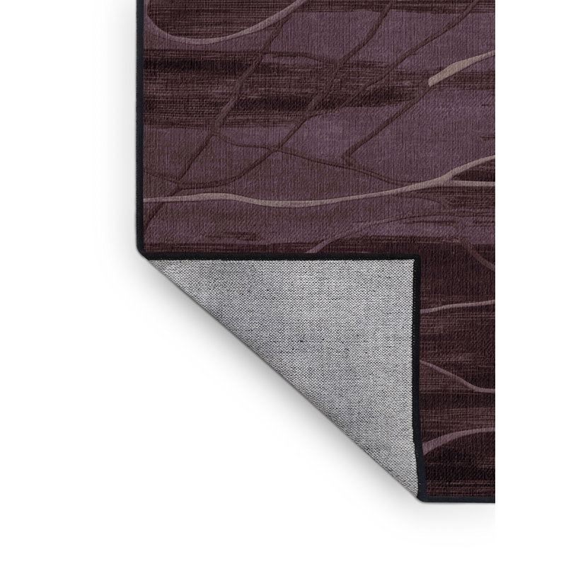 Tapis noir lavable à la machine, Rond 6 pi
