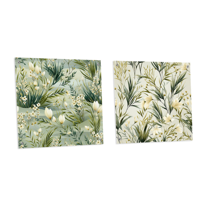 Mallie - ensemble de 2 verres muraux abstraits en acrylique, H 16 po x l 33 po
