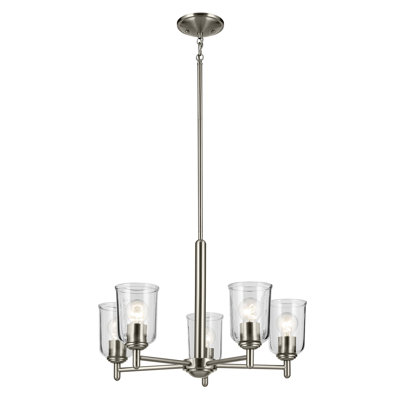 18.5" 5-Light Chandelier with Clear Glass