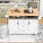Large Folding Storage Kitchen Island with Power Outlet and Drawers-493516147