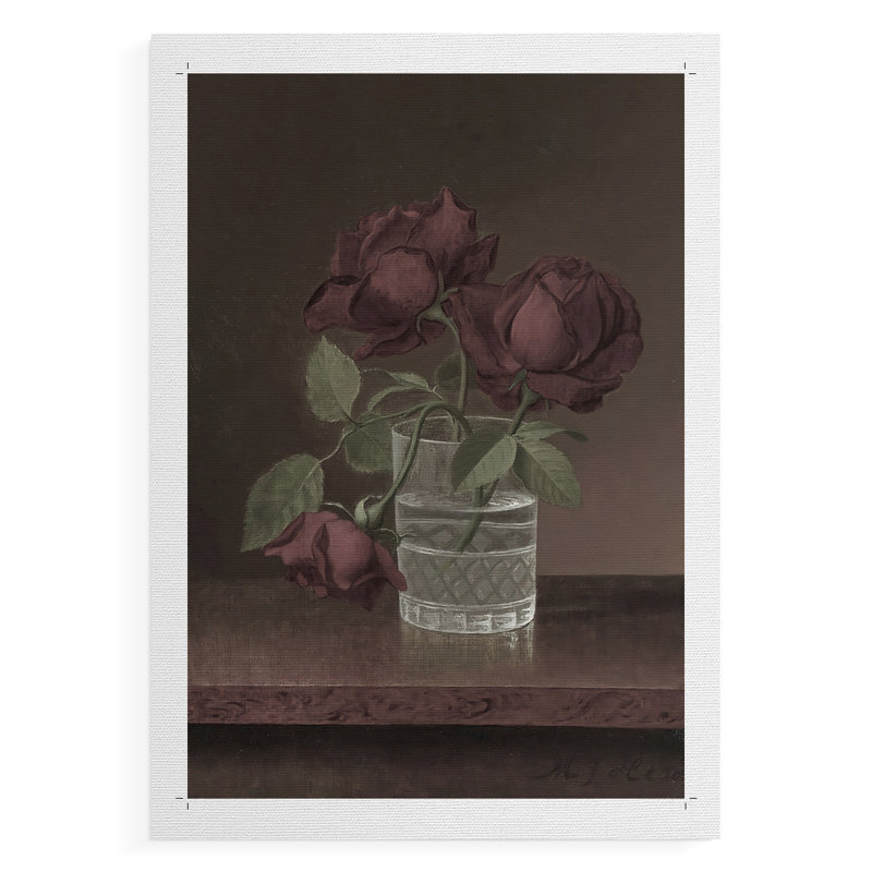 Imprimé floral rétro Lxxxx - impression sur toile seulement - non encadrée, H 18 po x l 12 po