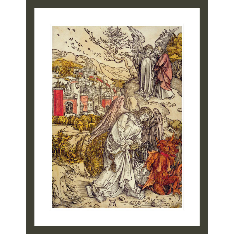 «Angel with the Key of the Abyss» par Albrecht Dürer, impression giclée sur cadre, H 29,5 po x l 22,85 po