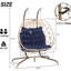 Fauteuil double avec support: structure en fer rouille, coussins confortables pour l'extérieur: support solide, patio-579998954-579998955