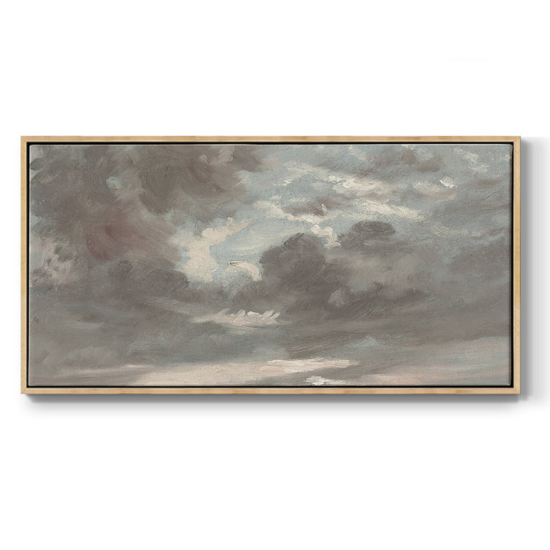 «Landscape Series» -CCCCLXV III - Toile tendue avec châssis encadré - Prêt à être accroché, H 17 po x l 33 po, Naturel