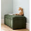 Modern Wavy Green Velvet Upholstered Storage Stool