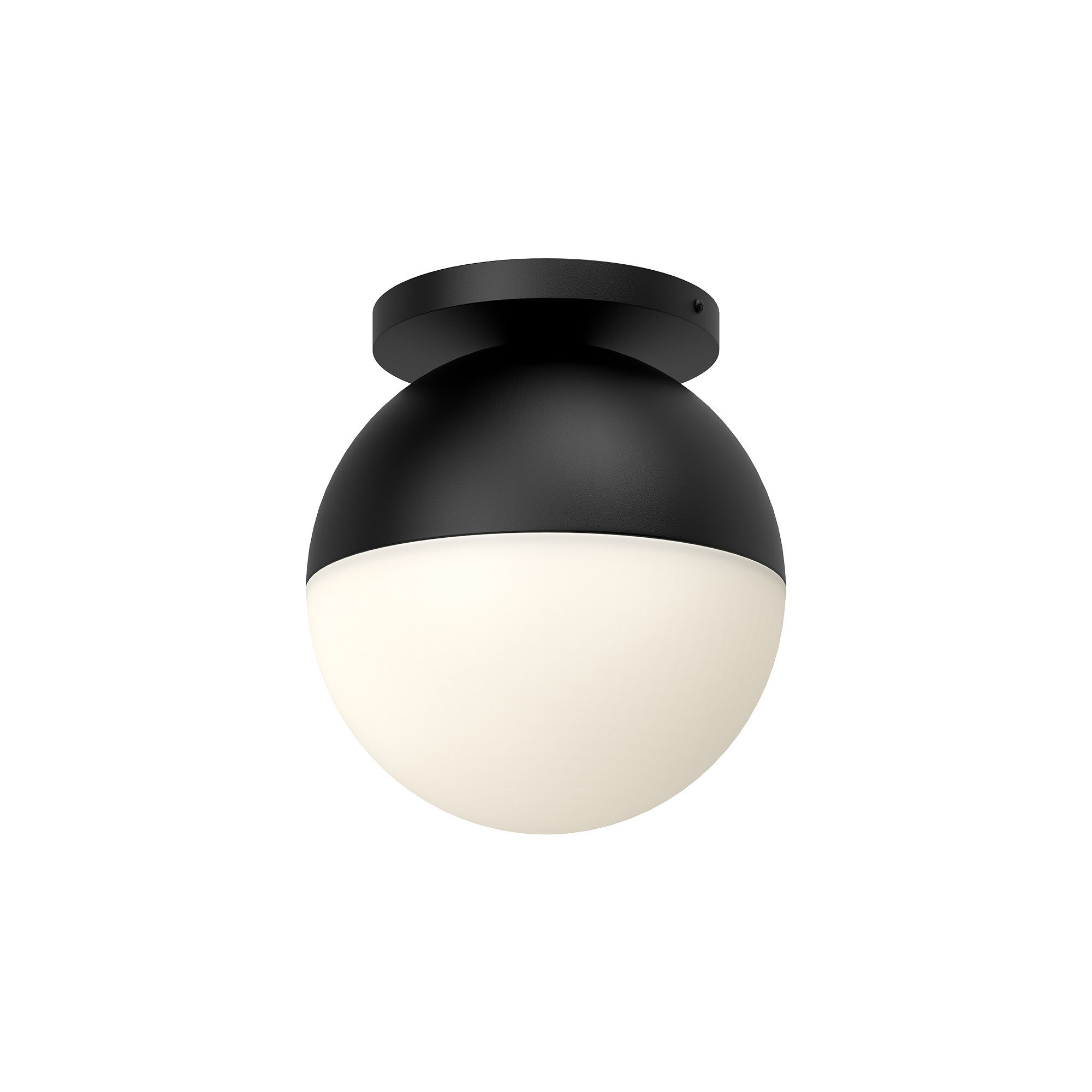 Monae Single Light Glass Flush Mount, 10.75" H x 9.88" W x 9.88" D, Black