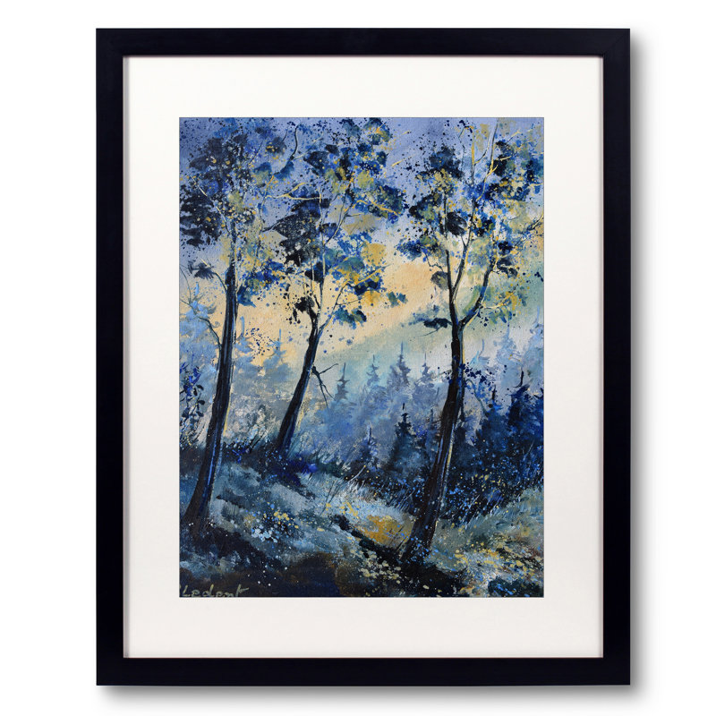 Winter Light In The Wood Print by Pol Ledent, Black Framed Paper, 31.25" H x 25.25" W