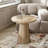 Round Solid Wood Base End Table-1021493189