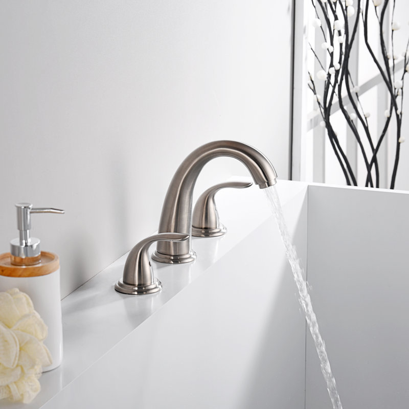 2 Handle Bathroom Roman Tub Faucet, Brushed Nickel