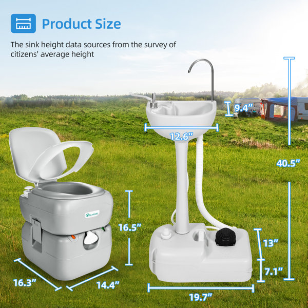 Yitahome  30 L Water Capacity Portable Camping Sink With Hand Washing  Station