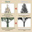 Arbre de Noël pré-éclairé avec pomme de pin, lumières DEL et base en métal-129931781
