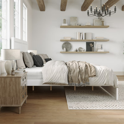  Jeinny Solid Wood Platform Bed with Matching Footboard