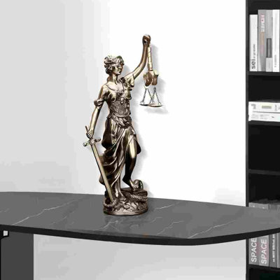 Lady Of Justice Statue,12Inch Greek Roman Angel Scales Of Justice Blind Statues，Bronze