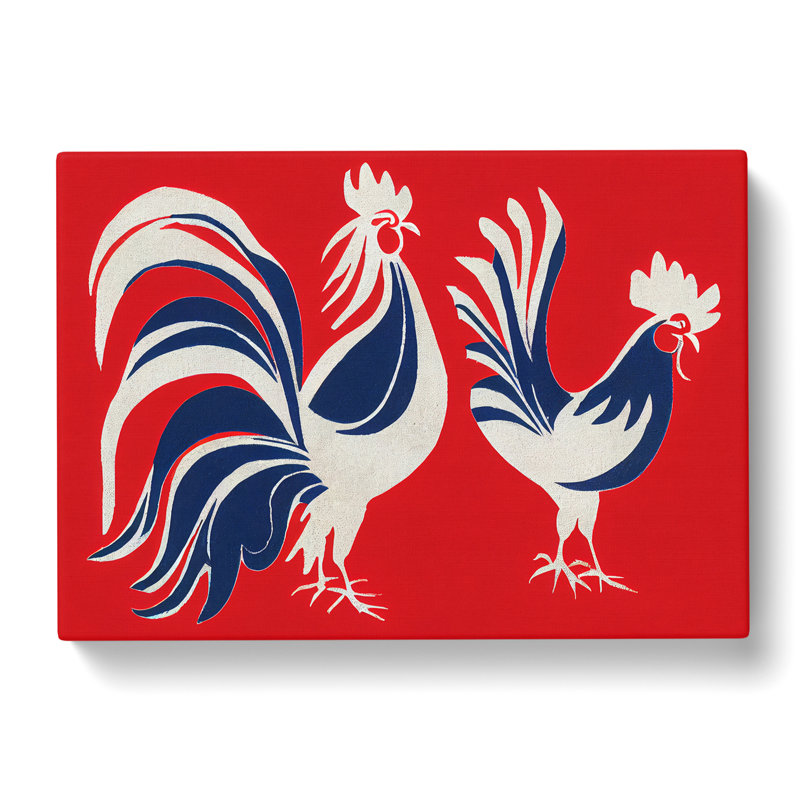Modern Roosters Abstract - Wrapped Canvas, 40cm H x 60cm W x 3cm D