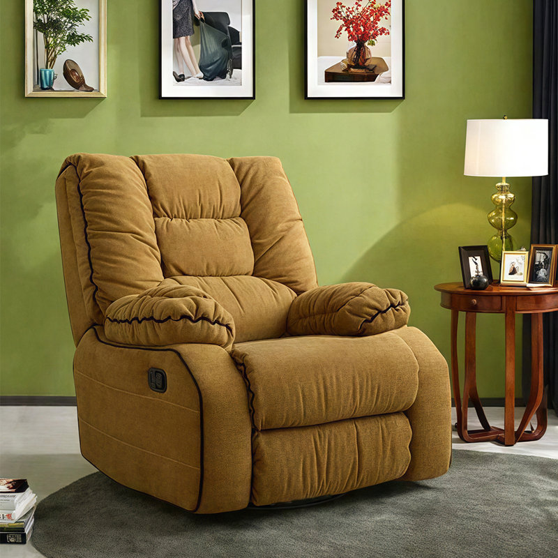 Stylish multi-functional sofa lazy rotary recliner, Yellow
