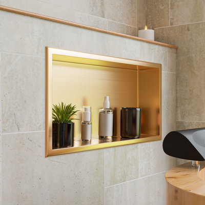 Tablette de douche adhésive en acier inoxydable