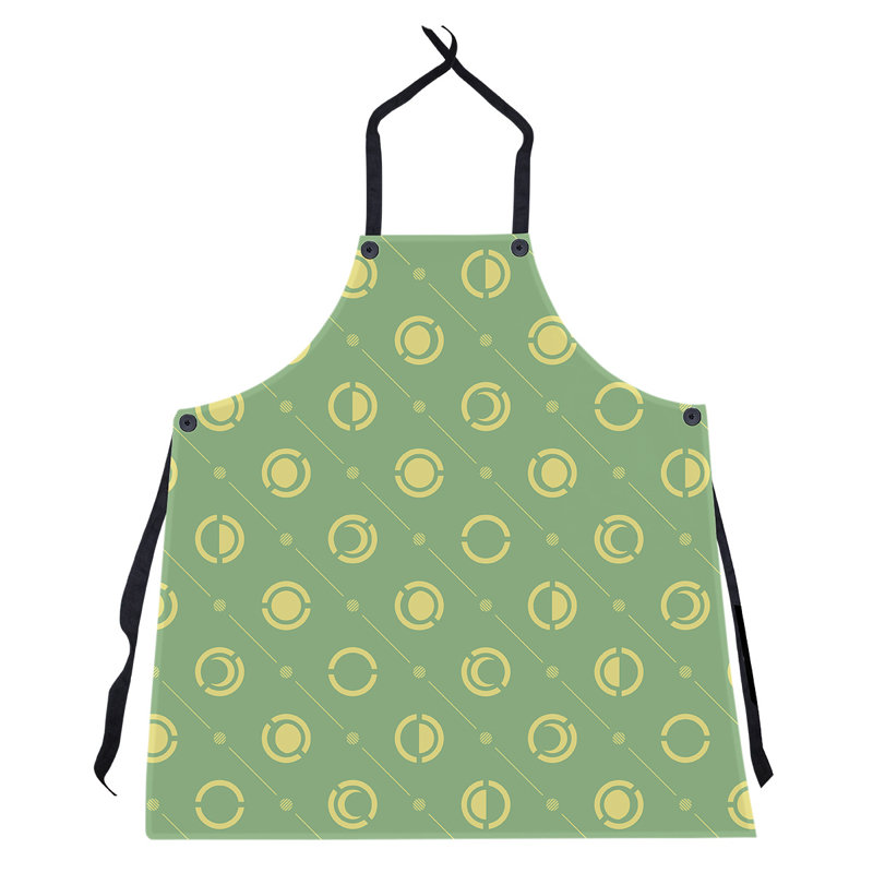 Tablier classique en phases de lune, Vert/jaune