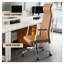 Fauteuil de bureau en cuir à haut dossier Sledmere-153412299