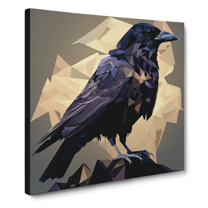 Crow Cubism No.1 - No Frame Print, 50cm H x 50cm W x 3cm D