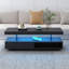 Table basse moderne à DEL avec 2 tiroirs et tablettes-264855481