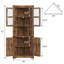  Armoire de coin de 69 po de hauteur avec portes, armoire de rangement de coin à 6 niveaux avec portes, tablette pour salle de bain, armoire de plancher de salle de bain-1491850018