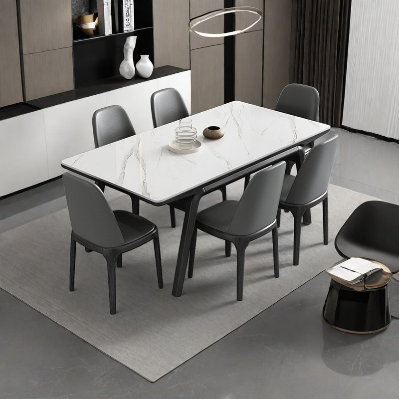 Ensemble de salle à manger rectangulaire pour petite famille, H 29,5 po x L 70,8 po x l 35,4 po