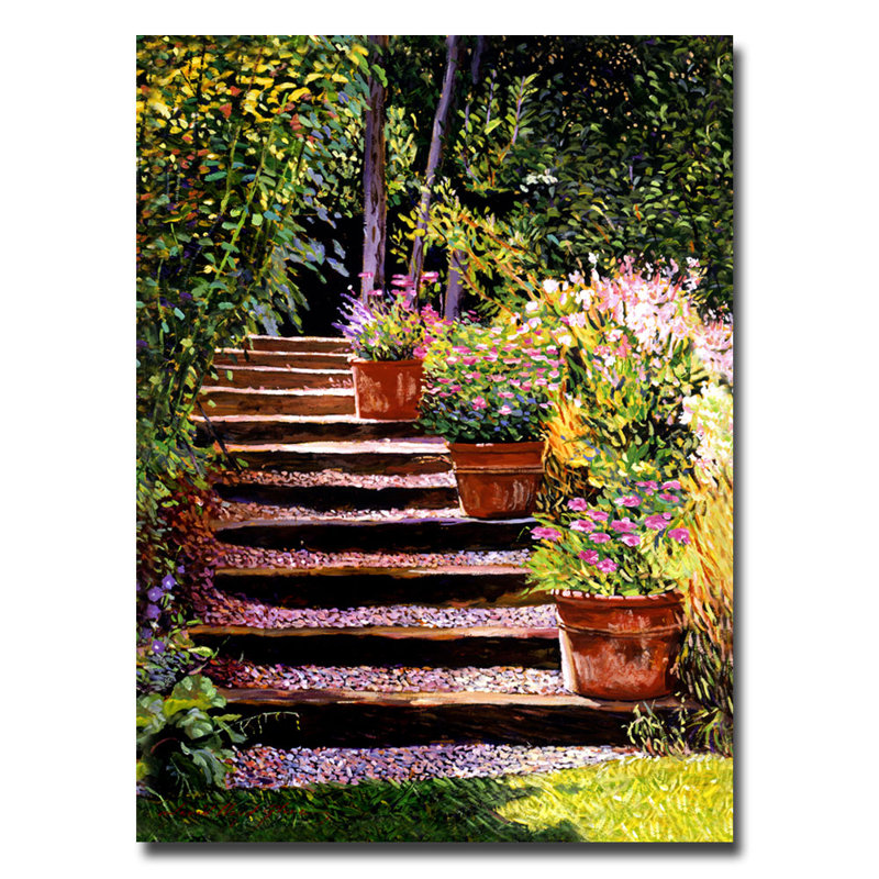 « rose marguerites steps » par david lloyd’s glover, reproduction d’art sur toile, H 32 po x l 24 po x P 2 po