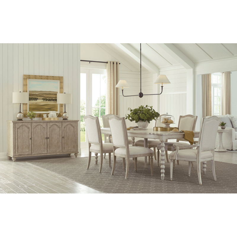 Chaise avec accoudoirs rembourrée Daniella - crème