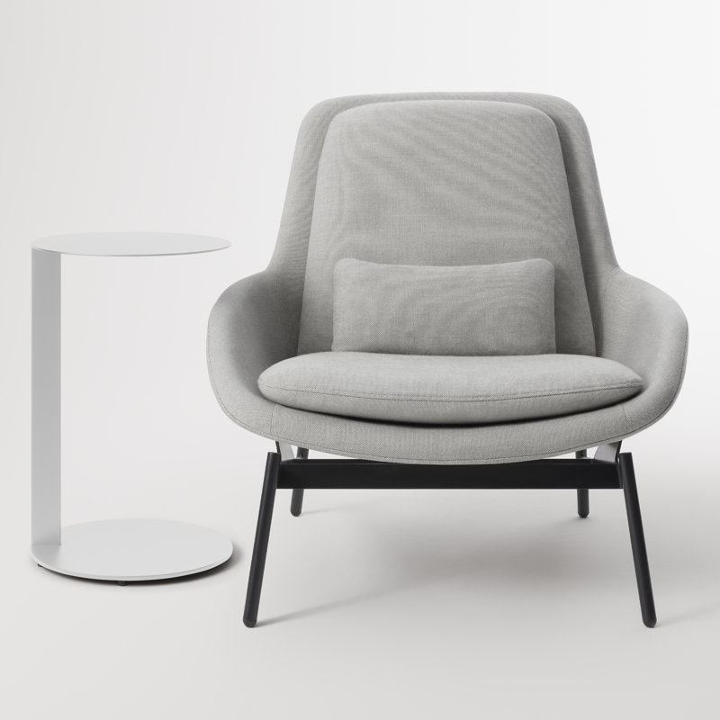 Note Steel Top End Table, White, 25" H x 16" W x 16" D