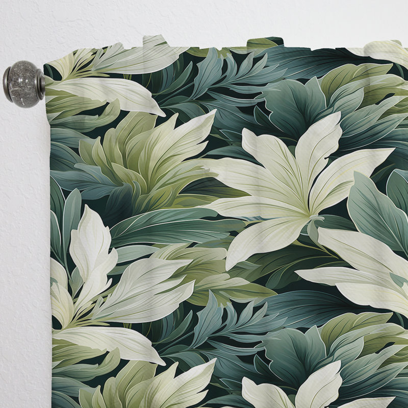 Motif tropical feutré - rideau floral - obscurcissant velours - 1 panneau, L 52 po x L 90 po