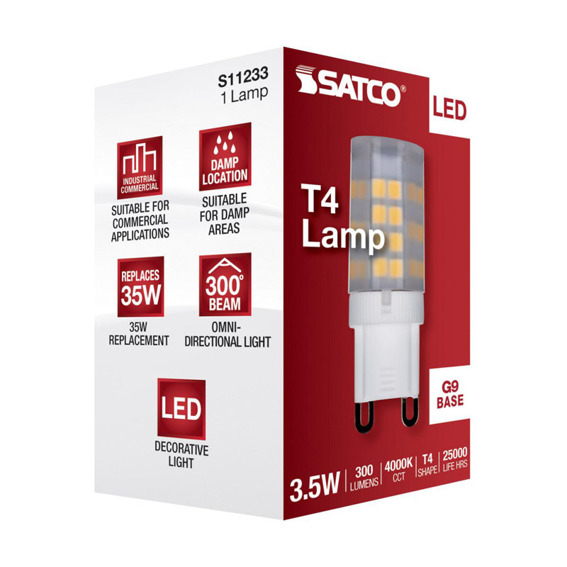 3.5 Watt White LED Bulb, 4000K