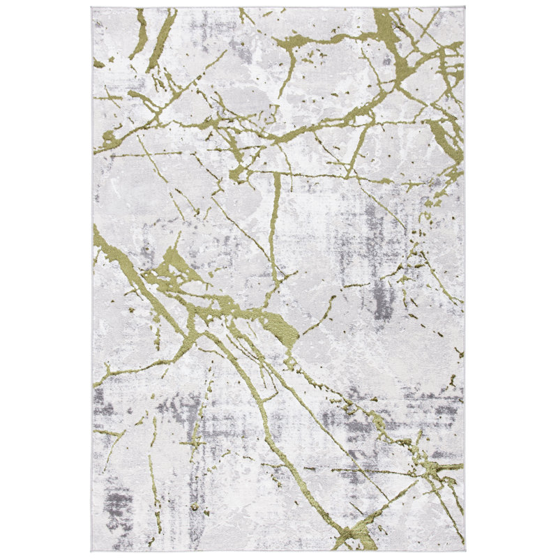 Robbs Abstract Gray/Green Area Rug, Rectangle 10' x 14'