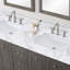 Comptoir de meuble-lavabo double 61 po en pierre reconstituée avec trous pour robinet
