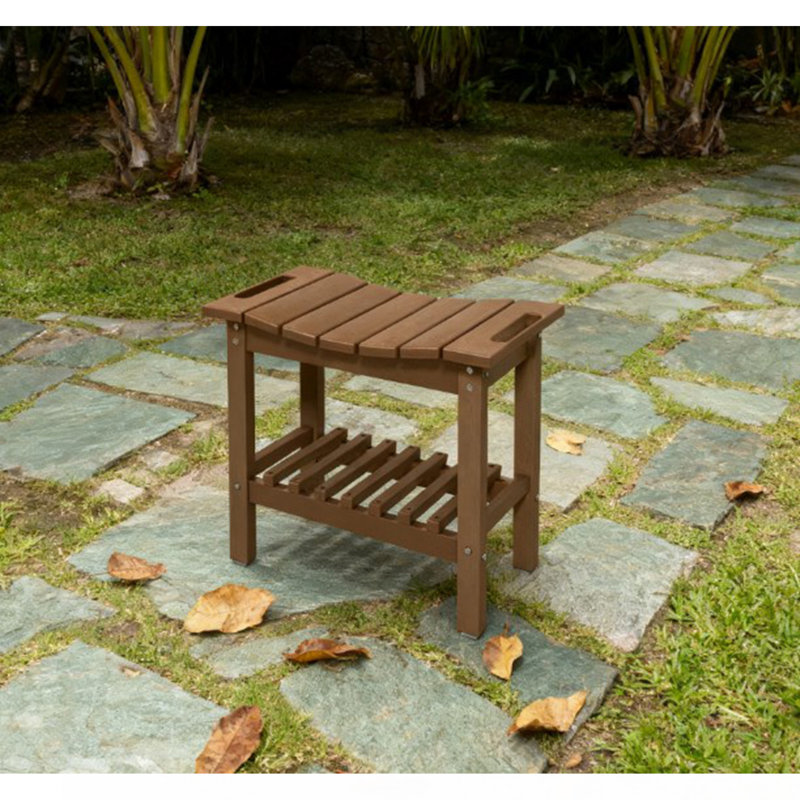 Tabouret de douche imperméable avec poignée, banc avec tablette de rangement, banc à patins antidérapants pour l'intérieur et l'extérieur