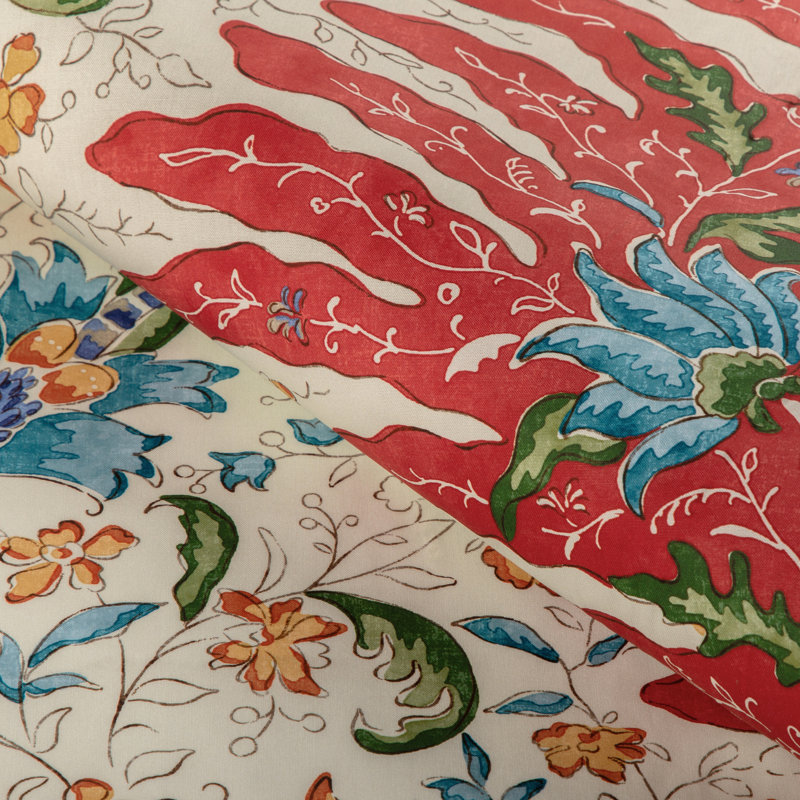 La Menagerie Riviere Print 100% Cotton Fabric, Red
