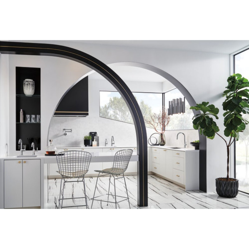 Euro Linear Wall Mount Pot Filler, Luxe Steel