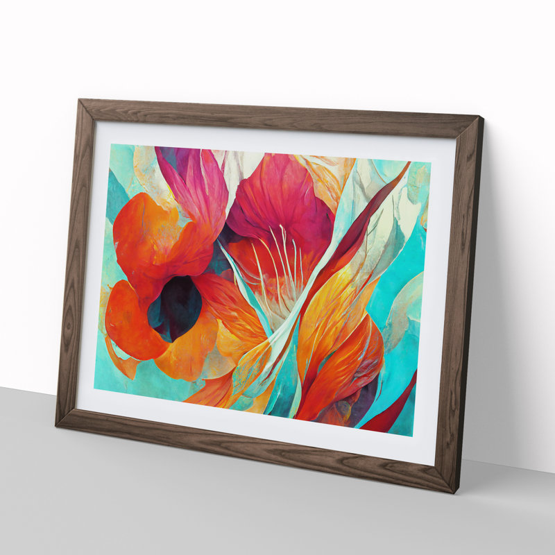 Flowers - Framed Print, 34cm H x 46cm W, Walnut Framed
