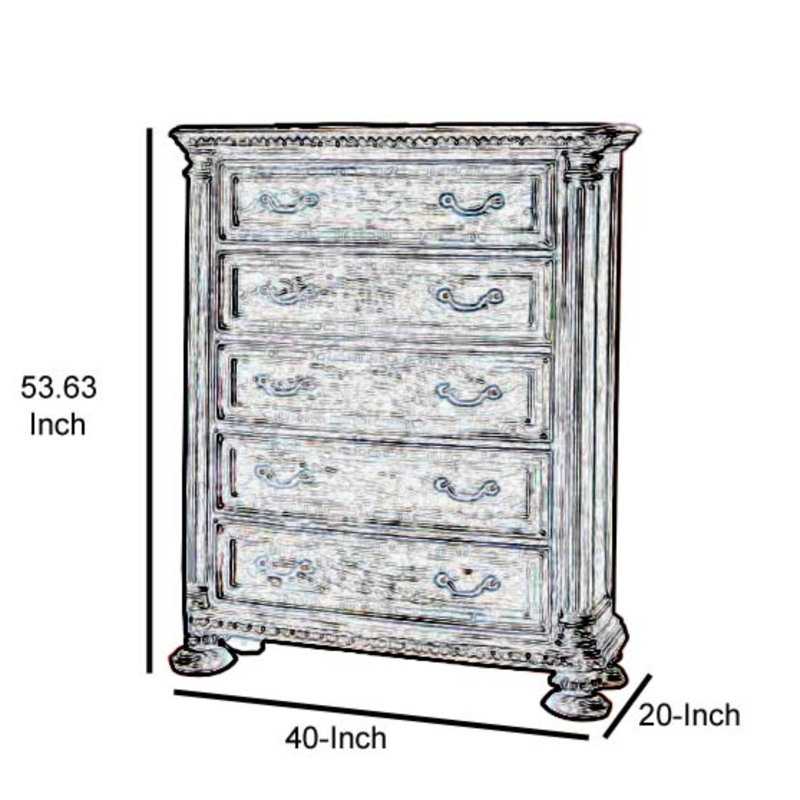 Commode standard 5 tiroirs en bois Ardingly