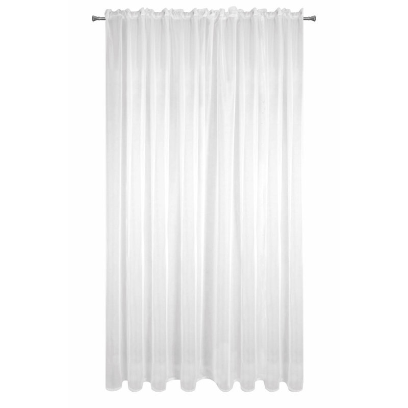 Kashmier Slot Top Sheer Curtain, White, 300cm H x 300cm W