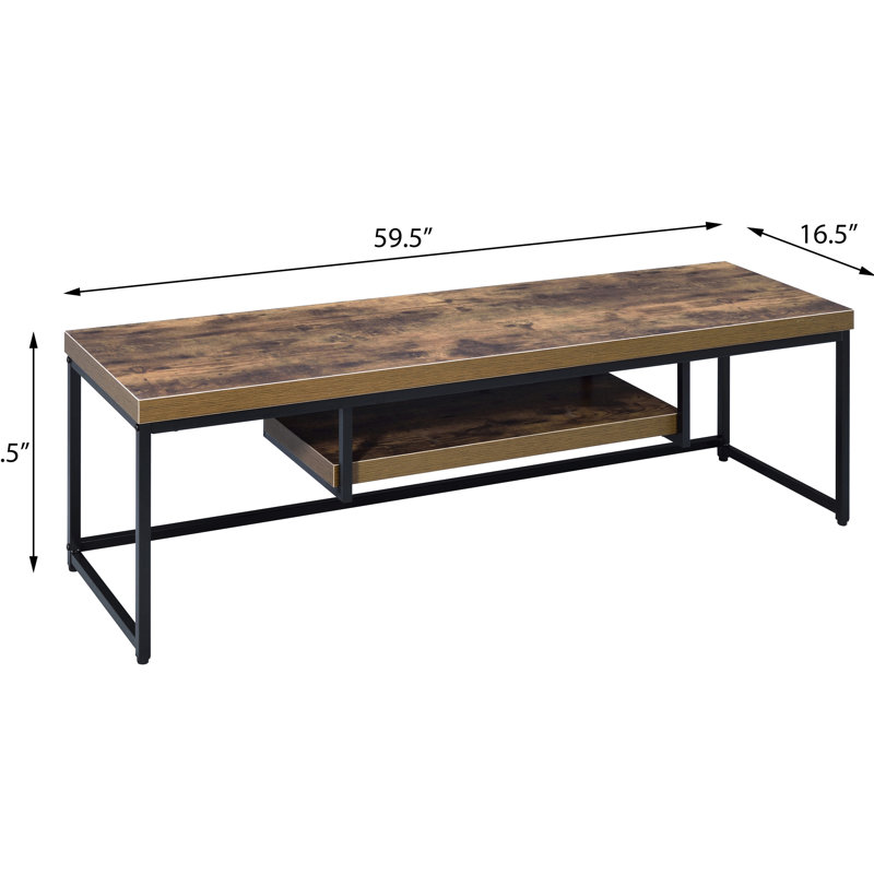 60-Inch Tv Stand With Rustic Weathered Oak And Black Appearance Finish In For Up To Tvs