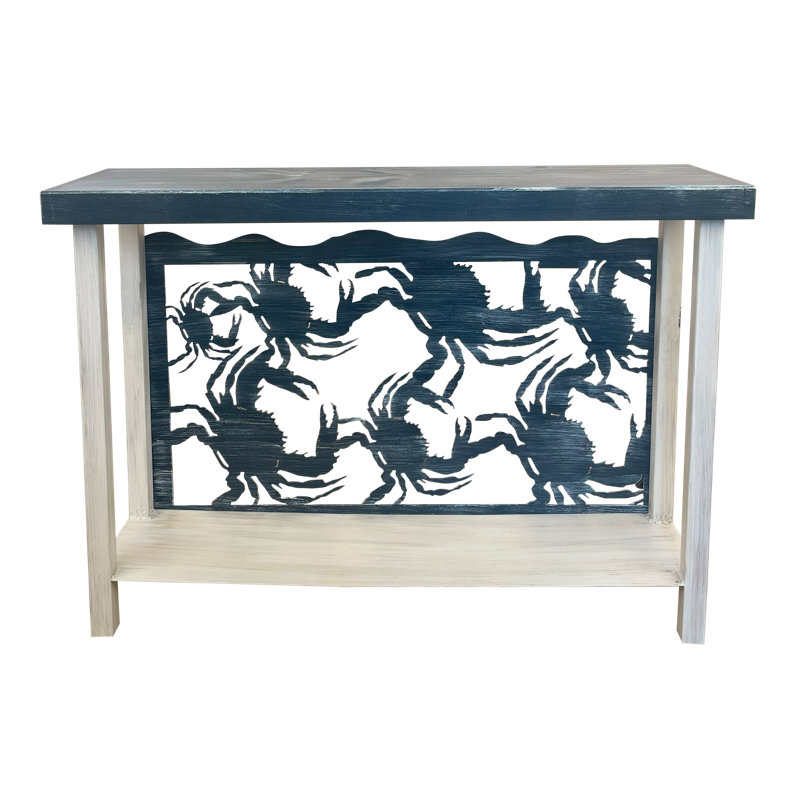 COTTAGE/NAVY IRON RECTANGLE SOFA TABLE WITH CRAB ACCENT