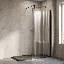 nuie 1000mm Matt Black Fluted Wetroom Screen With Support Bar
