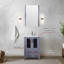 Meuble-lavabo gris foncé, comptoir en céramique, robinet, meuble-lavabo avec miroir inclus-434244188