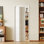 Porte CHIC MODE 24 po x 80 po, blanche, peinte fleurie, porte pliante 5 carreaux en MDF massif avec quincaillerie