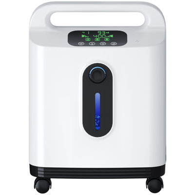 Household 2‑in‑1 Oxygen Concentrator, 1‑8L/min Adjustable Flow Oxygen Generator Quiet Home Oxygen Machine with Wheels&Full Accessory Pack for Home Care