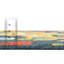 Tapis intérieur / extérieur bleu / beige / orange en polypropylène tissé à la machine 4 pi 1 po Eribella-334785249