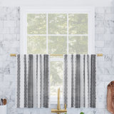Archaeo Cassidy Slub Stripe Semi-Sheer Rod Pocket Kitchen Curtain Tier Pair