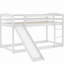 Lit simple au-dessus d'un lit superposé avec glissade stable et blanc - construction pour glissade sécuritaire à long terme-2030723812